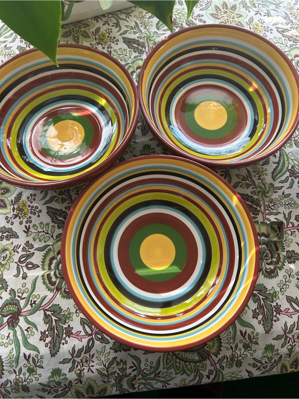 Mary Kay 1 quart custom Colorful Striped Ceramic Decorative Bowls 3
